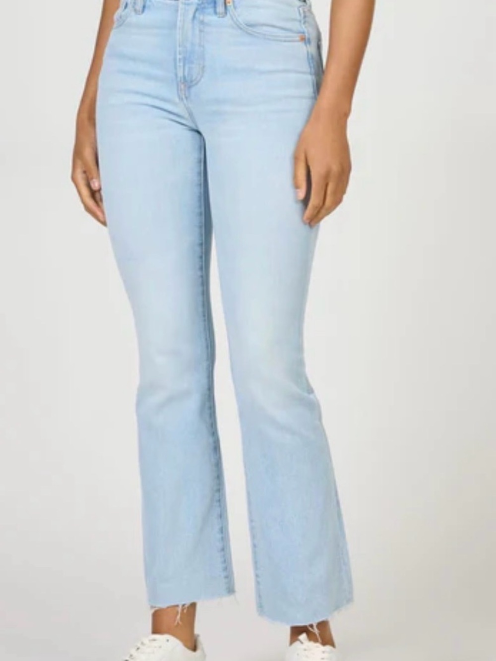 Dear John Premium Denim Light Blue Women's High-Rise Ankle Flare Jeans Raw Hem